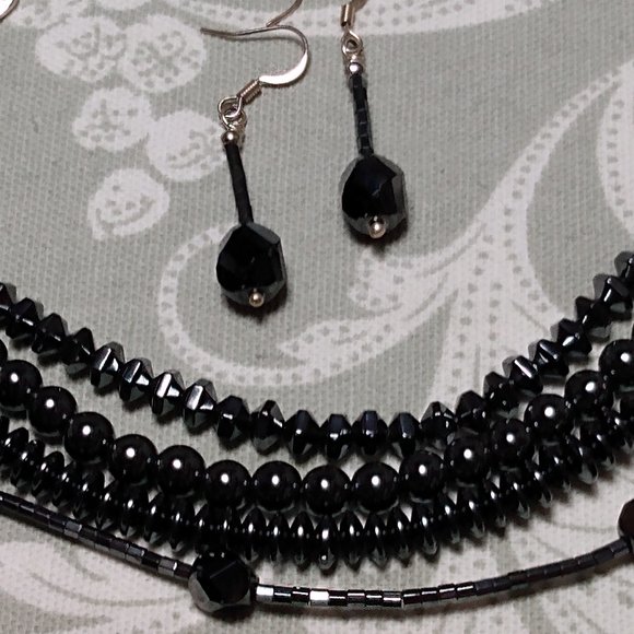 Hematite Necklace & Earrings Set - Picture 9 of 11